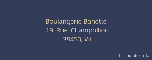 Boulangerie Banette