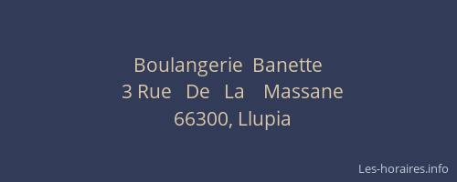 Boulangerie  Banette