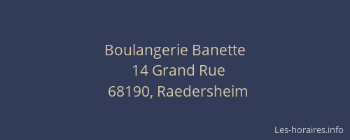 Boulangerie Banette