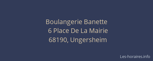 Boulangerie Banette
