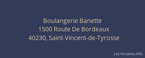 Boulangerie Banette