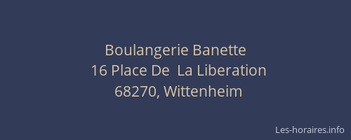 Boulangerie Banette