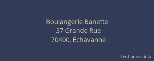 Boulangerie Banette