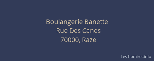 Boulangerie Banette