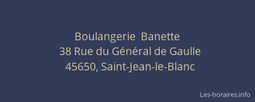 Boulangerie  Banette