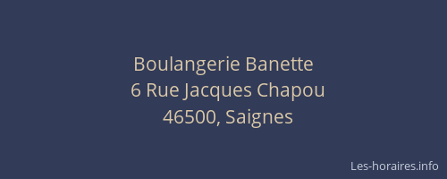 Boulangerie Banette
