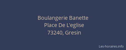 Boulangerie Banette