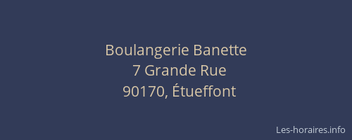 Boulangerie Banette
