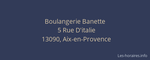 Boulangerie Banette