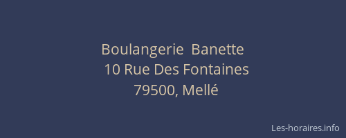 Boulangerie  Banette
