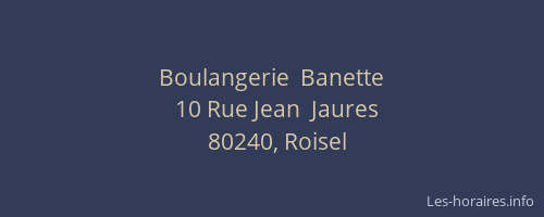 Boulangerie  Banette