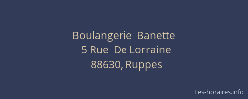 Boulangerie  Banette
