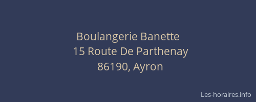 Boulangerie Banette