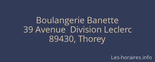 Boulangerie Banette