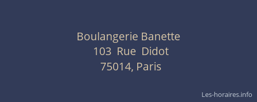 Boulangerie Banette