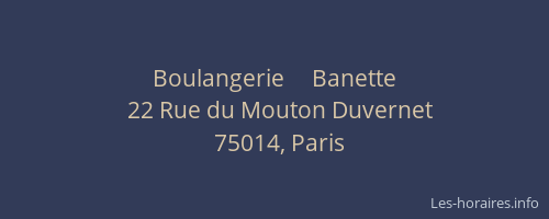Boulangerie     Banette