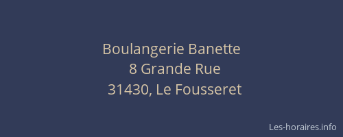 Boulangerie Banette