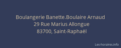 Boulangerie Banette.Boulaire Arnaud