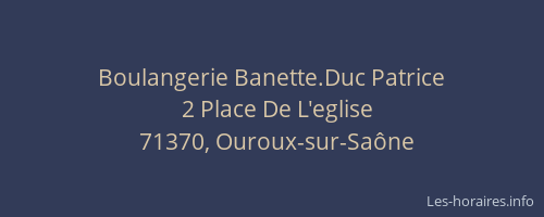 Boulangerie Banette.Duc Patrice