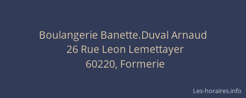 Boulangerie Banette.Duval Arnaud