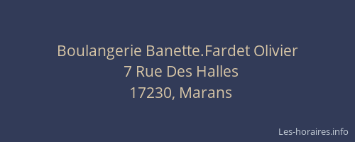 Boulangerie Banette.Fardet Olivier