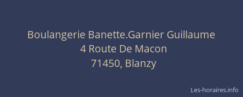Boulangerie Banette.Garnier Guillaume