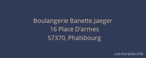 Boulangerie Banette.Jaeger