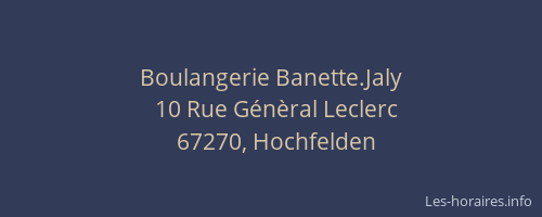 Boulangerie Banette.Jaly