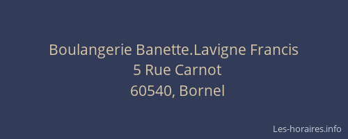 Boulangerie Banette.Lavigne Francis