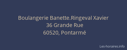 Boulangerie Banette.Ringeval Xavier