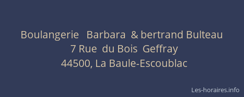Boulangerie   Barbara  & bertrand Bulteau