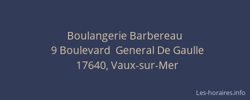 Boulangerie Barbereau