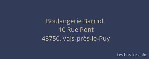 Boulangerie Barriol