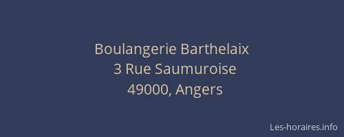 Boulangerie Barthelaix