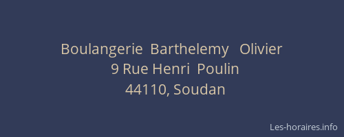 Boulangerie  Barthelemy   Olivier