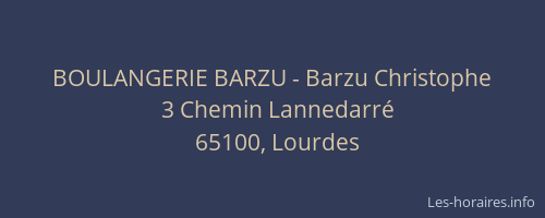 BOULANGERIE BARZU - Barzu Christophe