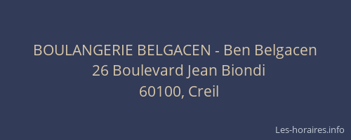 BOULANGERIE BELGACEN - Ben Belgacen