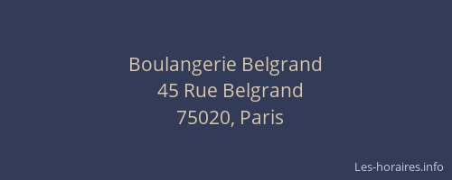 Boulangerie Belgrand
