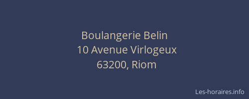 Boulangerie Belin
