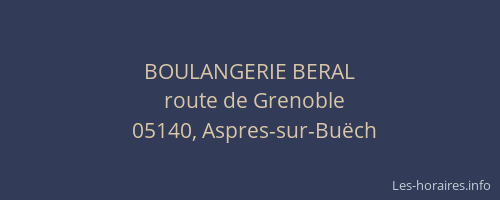 BOULANGERIE BERAL