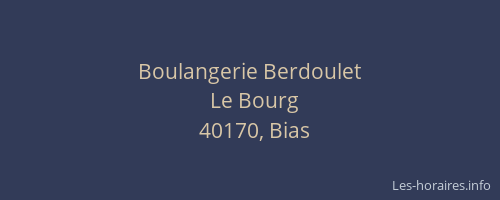 Boulangerie Berdoulet
