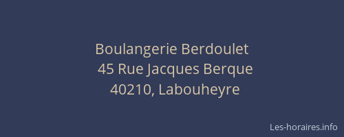 Boulangerie Berdoulet