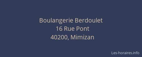 Boulangerie Berdoulet