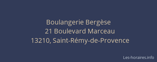 Boulangerie Bergèse