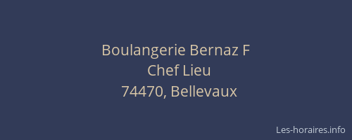 Boulangerie Bernaz F