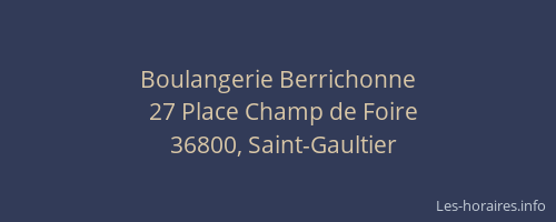 Boulangerie Berrichonne