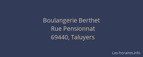 Boulangerie Berthet