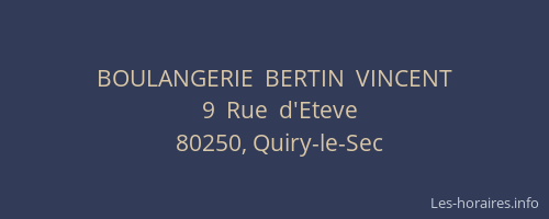 BOULANGERIE  BERTIN  VINCENT
