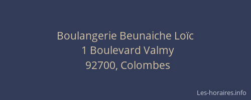 Boulangerie Beunaiche Loïc