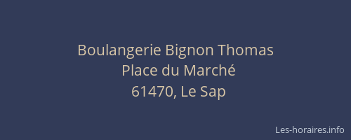 Boulangerie Bignon Thomas